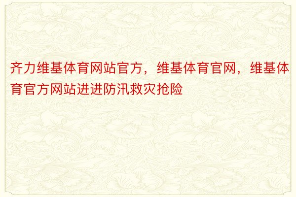 齐力维基体育网站官方，维基体育官网，维基体育官方网站进进防汛救灾抢险